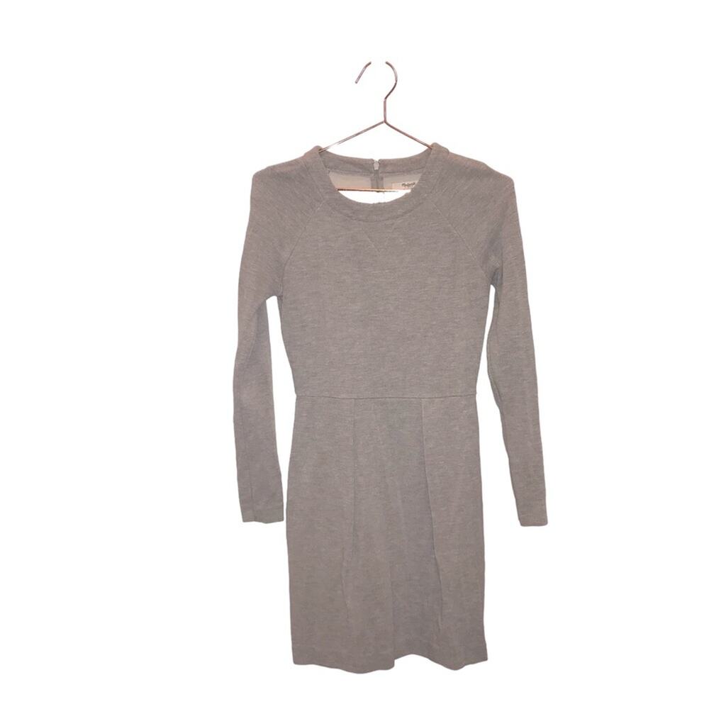 Madewell Women's Gray Knit Long Sleeve Fit & Flare Dress Size XS